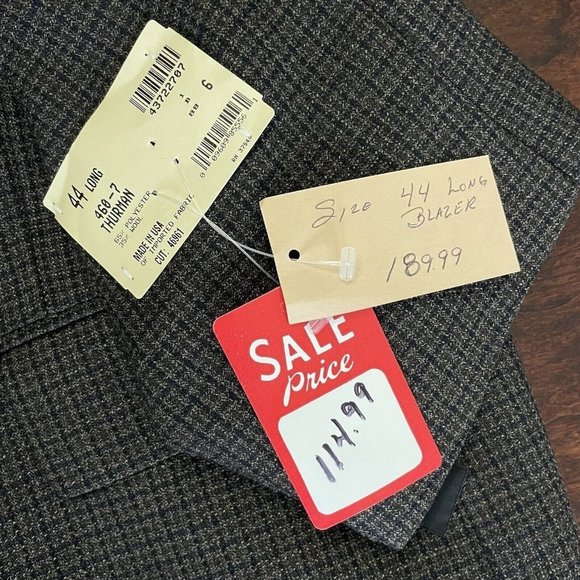 NWT Vintage Hardwick 3 Button Blazer Men’s Gray Brown Wool Blend‎ 44 Long Madmen - Picture 6 of 12